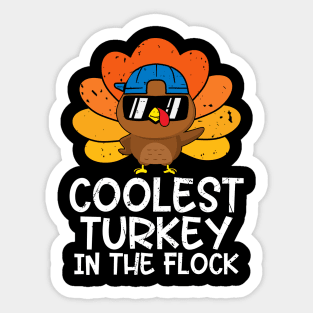 Thanksgiving Boys Coolest Turkey in the Flock Sticker